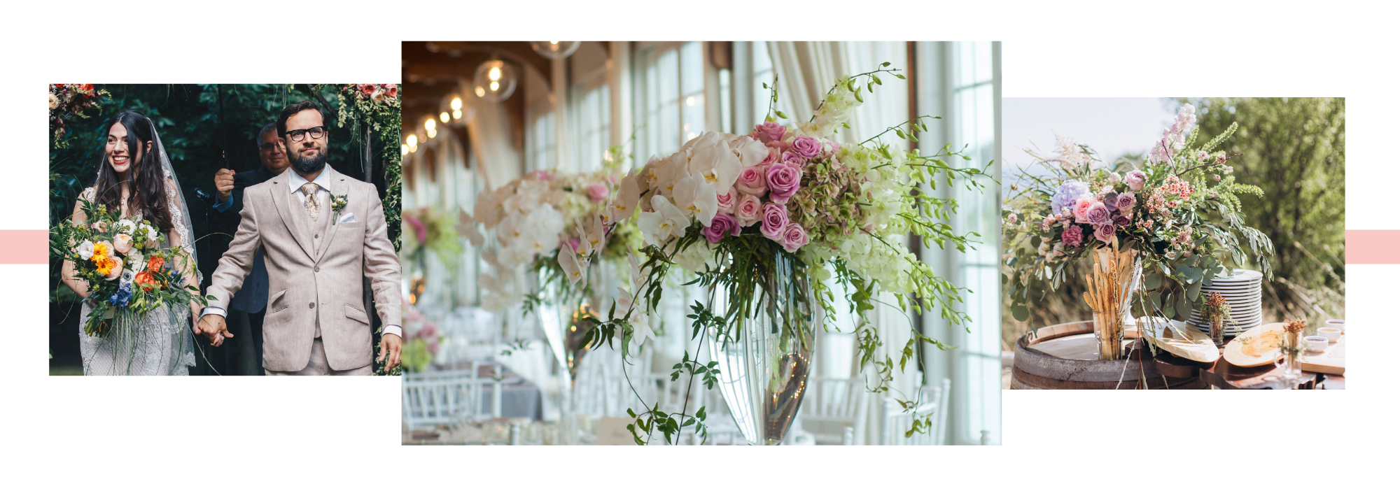 wedding floral design collage 